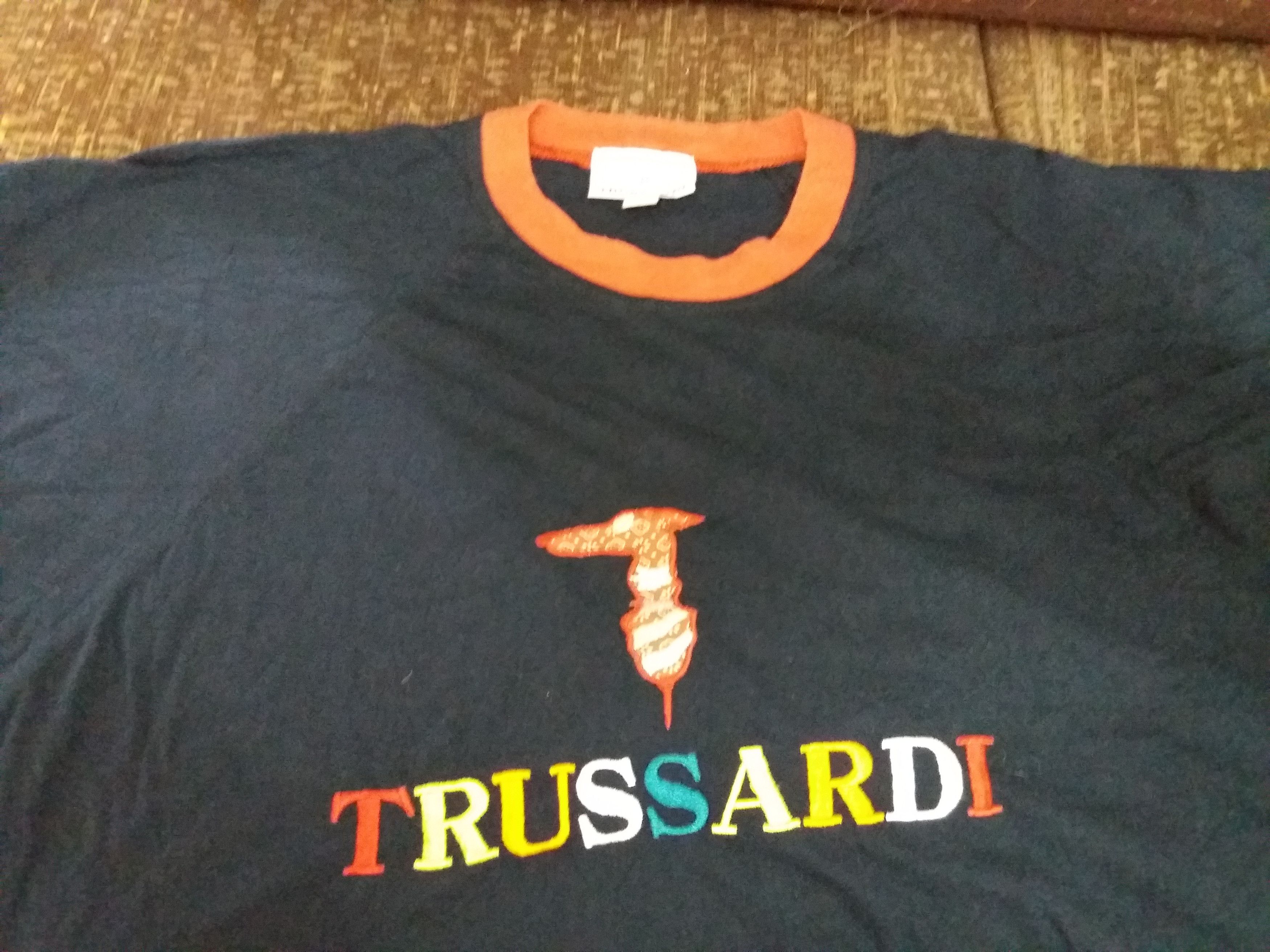 Trussardi Trussardi t-shirt with embroidery colourful big logo Size US L / EU 52-54 / 3 - 3 Thumbnail