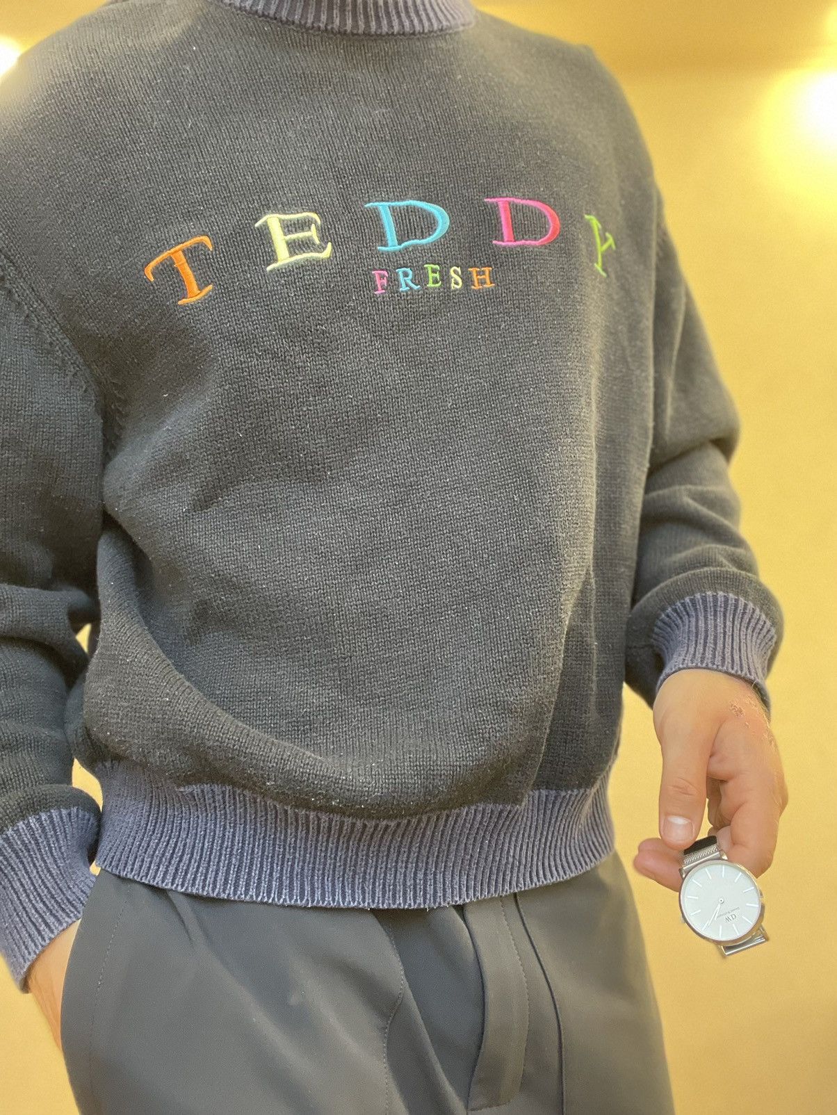Luxury Streetwear Teddy Fresh Teddy Fresh Sweater Luxury Brend USA Knit Big Logo Y2K Grailed