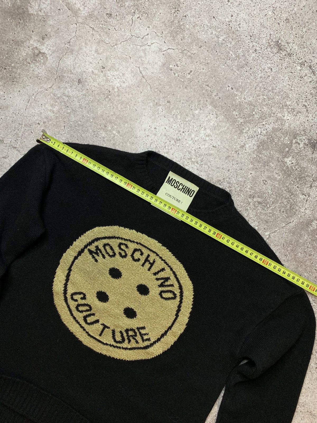 Moschino × Vintage Vintage Moschino Couture Gold Logo Sweater Size M / US 6-8 / IT 42-44 - 13 Thumbnail
