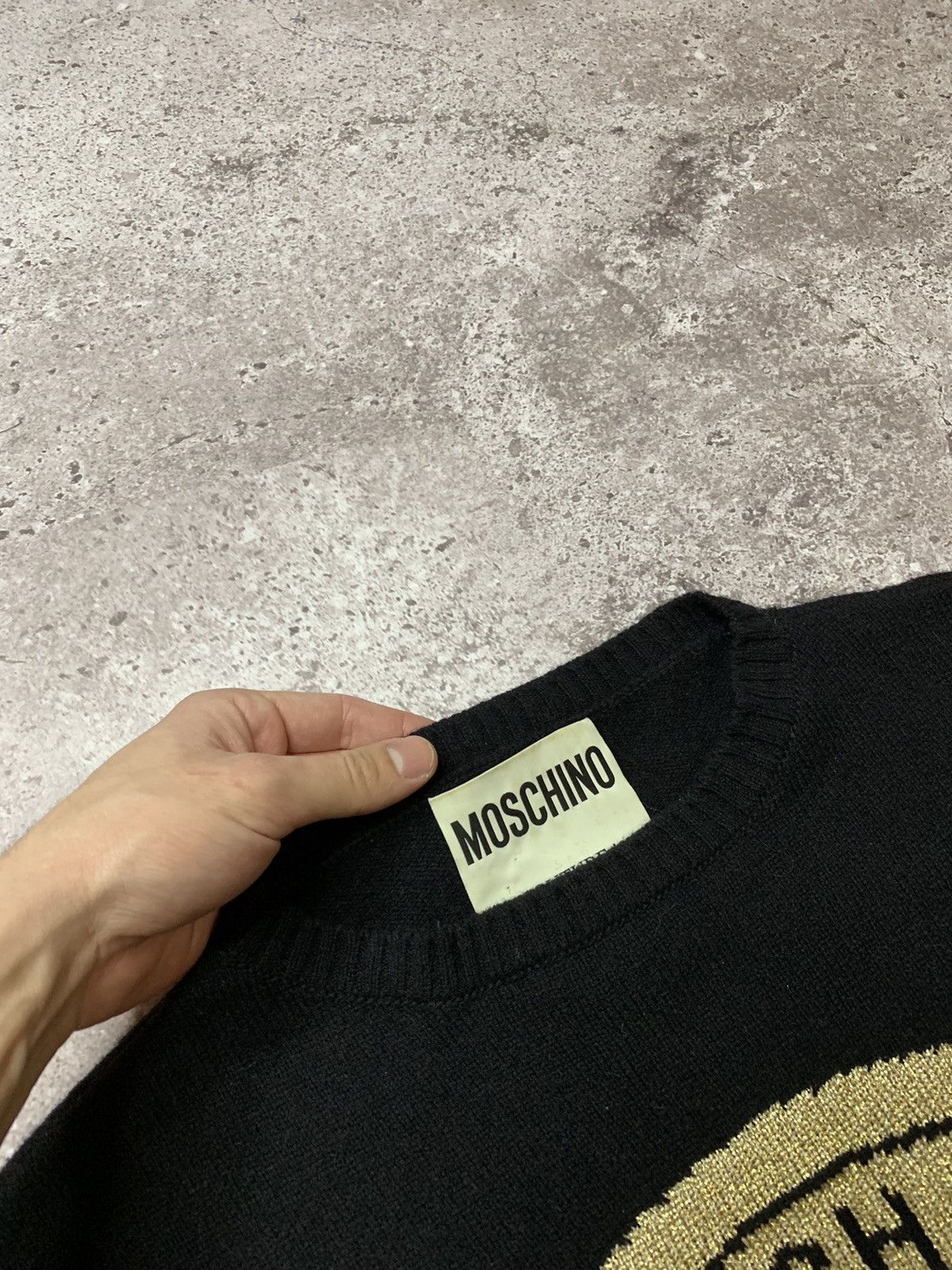Moschino × Vintage Vintage Moschino Couture Gold Logo Sweater Size M / US 6-8 / IT 42-44 - 6 Thumbnail