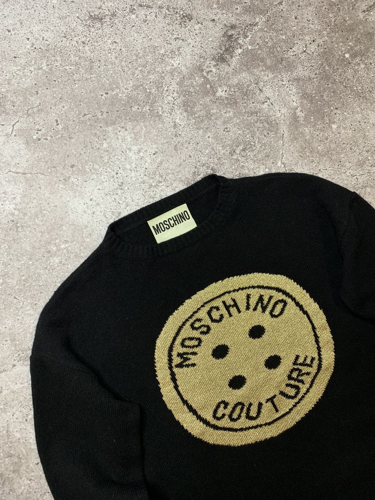 Moschino × Vintage Vintage Moschino Couture Gold Logo Sweater Size M / US 6-8 / IT 42-44 - 5 Thumbnail