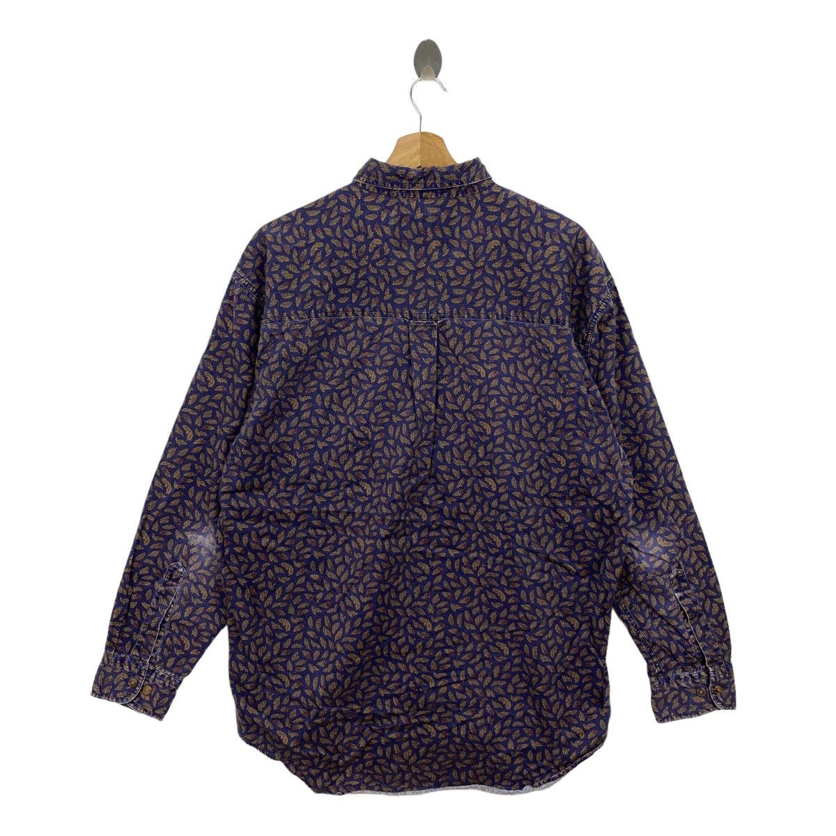Polo Ralph Lauren Vtg RALPH LAUREN CHAPS Usa Leaf Overprint Design Button Up Size US L / EU 52-54 / 3 - 6 Thumbnail