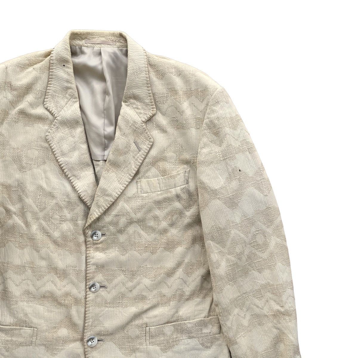 Designer × Lanvin × Vintage 💥 LANVIN BUTTON LIGHT JACKET BLAZER COAT Size US L / EU 52-54 / 3 - 3 Thumbnail