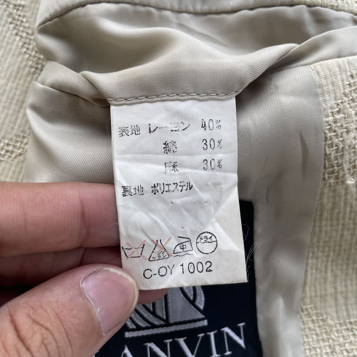 Designer × Lanvin × Vintage 💥 LANVIN BUTTON LIGHT JACKET BLAZER COAT Size US L / EU 52-54 / 3 - 10 Thumbnail