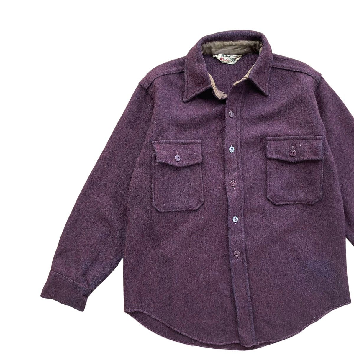 The Workers Club × Vintage 💥 60s PETERS WHALERS MEN CLASSIC WOOL BUTTON SHIRT Size US M / EU 48-50 / 2 - 2 Thumbnail