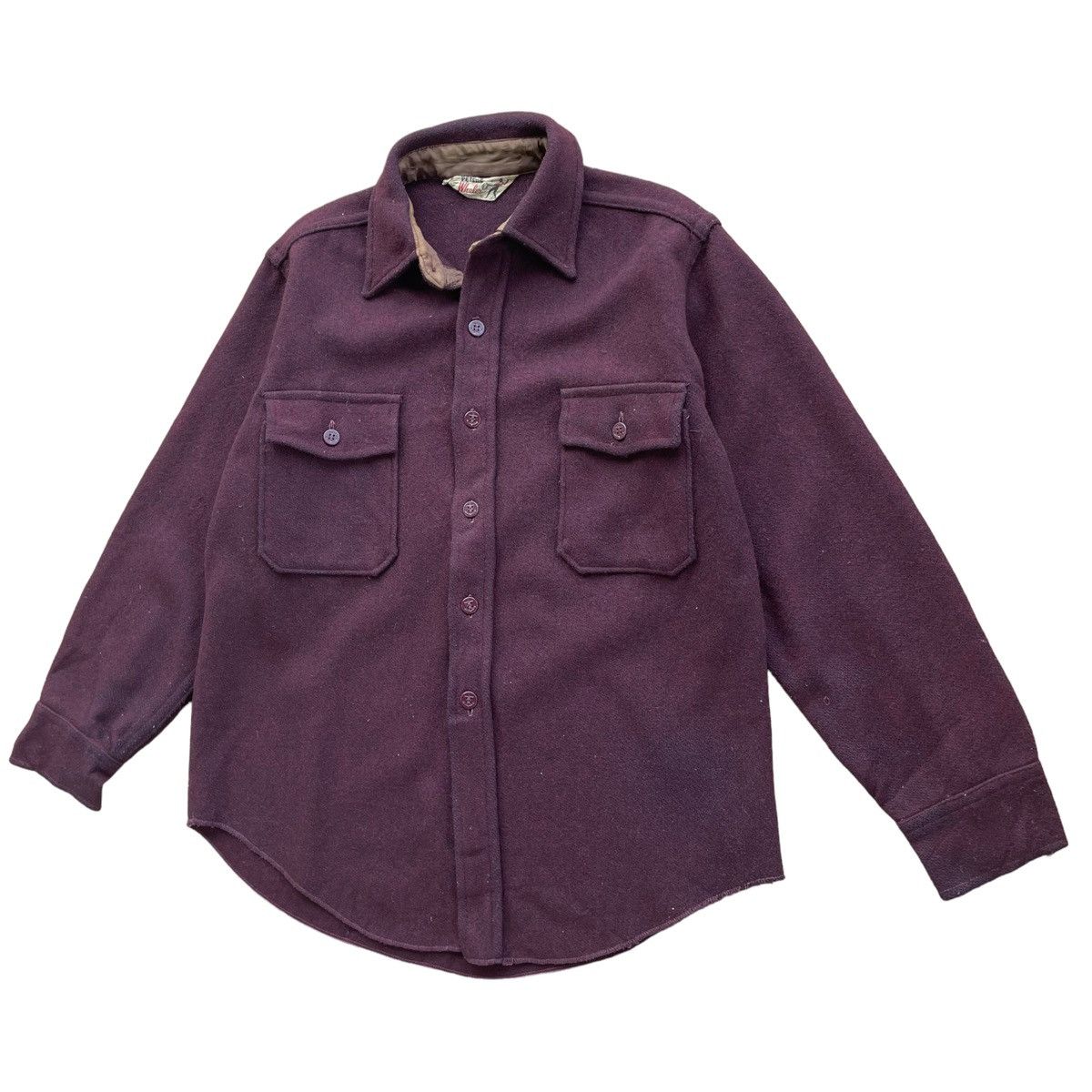 The Workers Club × Vintage 💥 60s PETERS WHALERS MEN CLASSIC WOOL BUTTON SHIRT Size US M / EU 48-50 / 2 - 3 Thumbnail