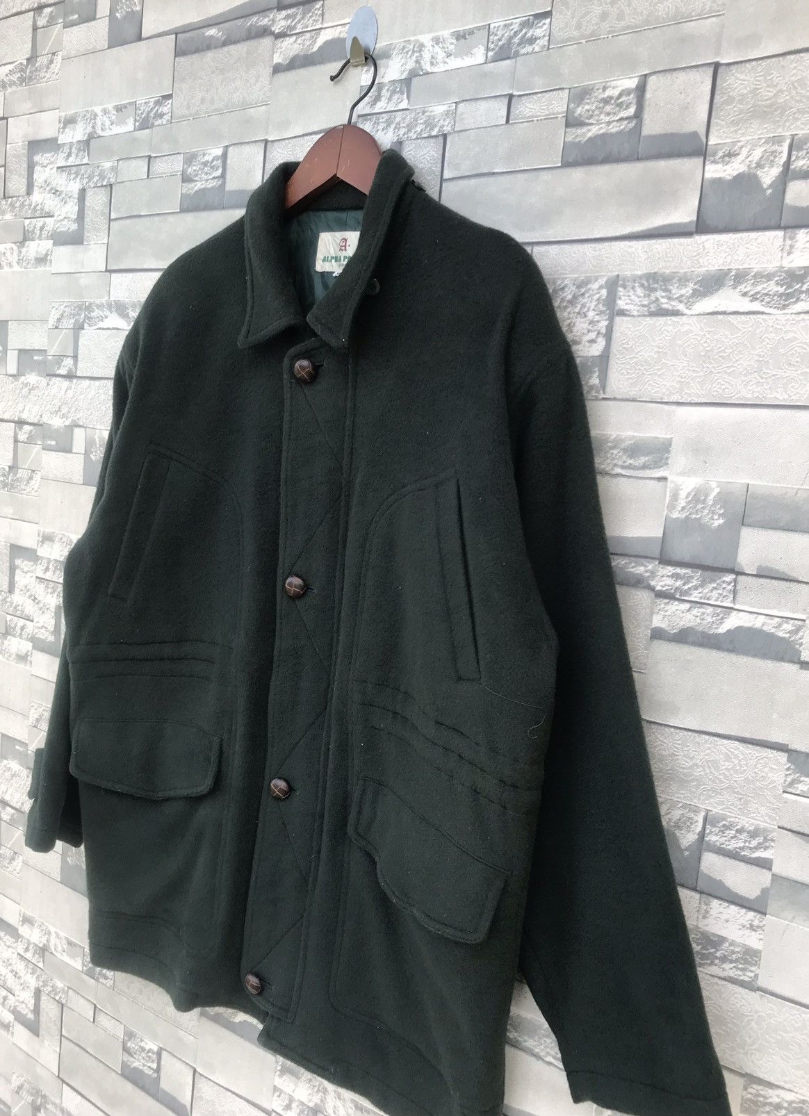 Japanese Brand Vintage Alpha Pouse Uomo Forest Green Wool Jacket Size M Size US L / EU 52-54 / 3 - 7 Thumbnail