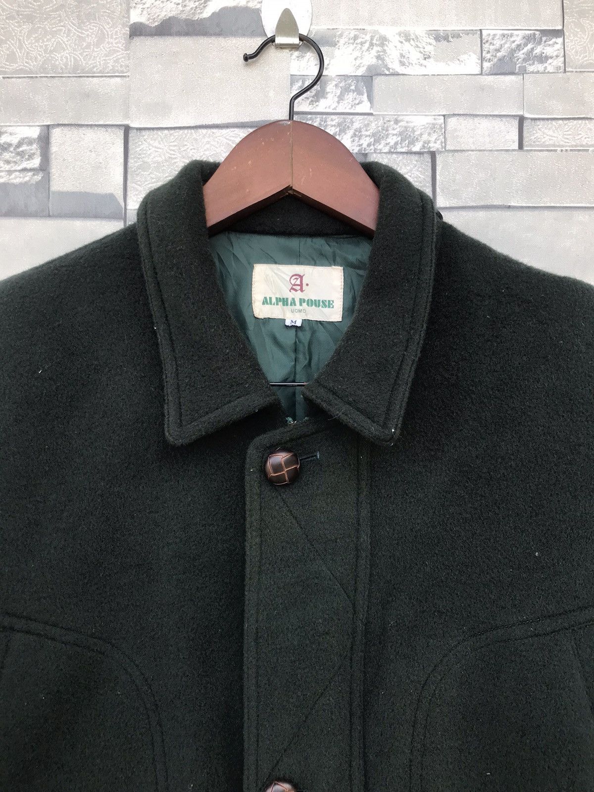 Japanese Brand Vintage Alpha Pouse Uomo Forest Green Wool Jacket Size M Size US L / EU 52-54 / 3 - 5 Thumbnail