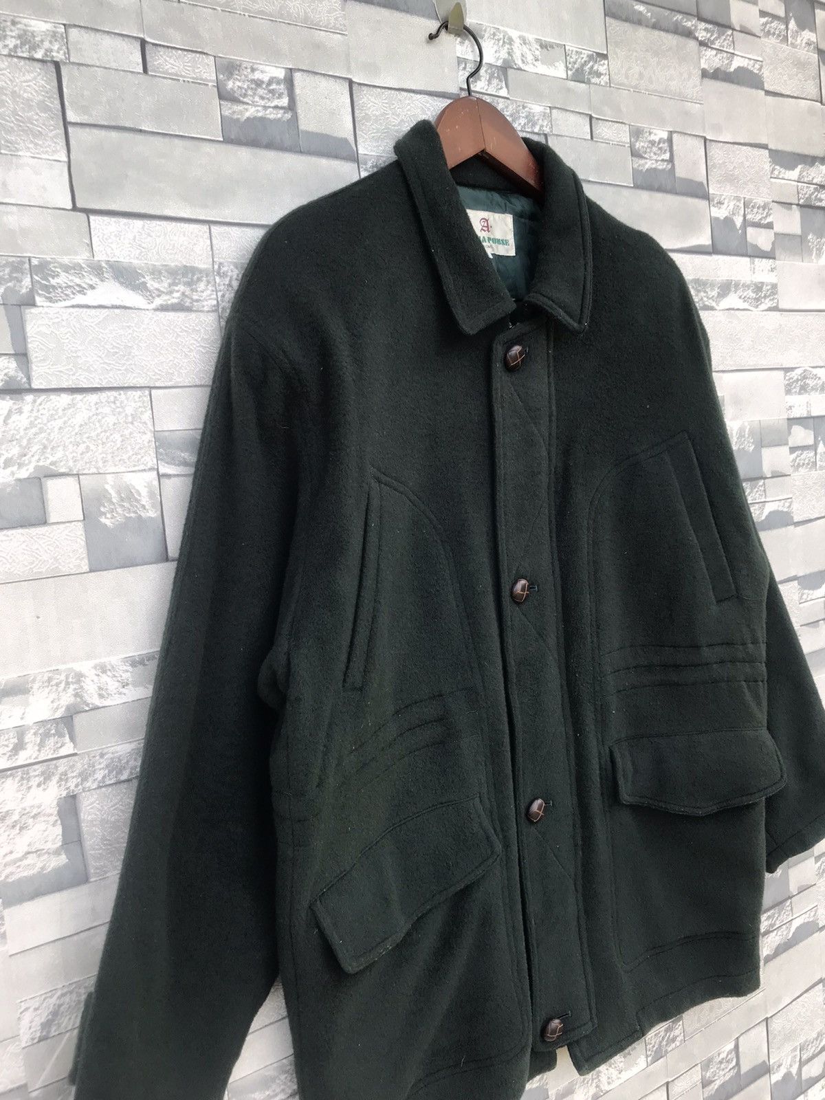 Japanese Brand Vintage Alpha Pouse Uomo Forest Green Wool Jacket Size M Size US L / EU 52-54 / 3 - 6 Thumbnail