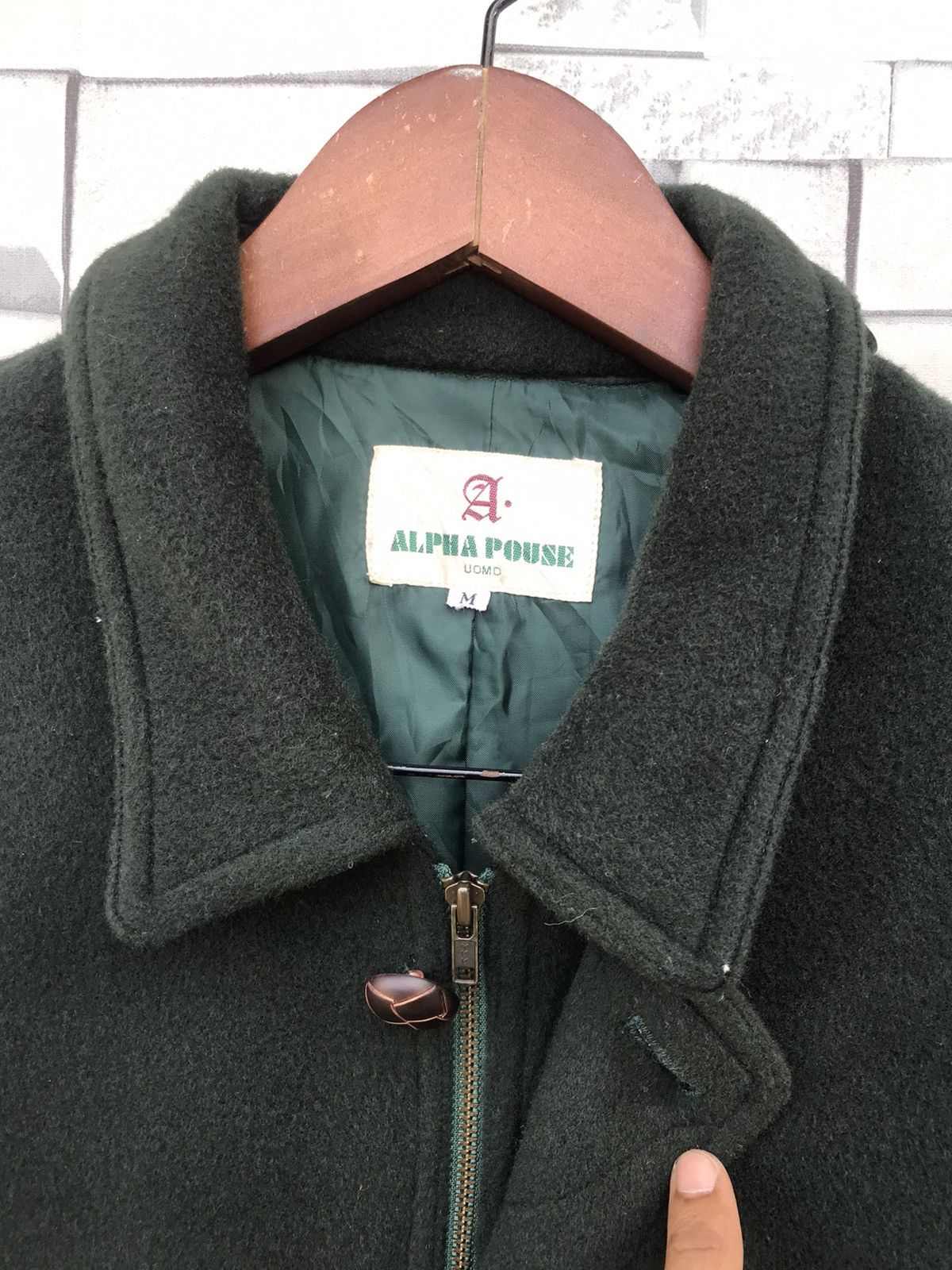 Japanese Brand Vintage Alpha Pouse Uomo Forest Green Wool Jacket Size M Size US L / EU 52-54 / 3 - 4 Thumbnail