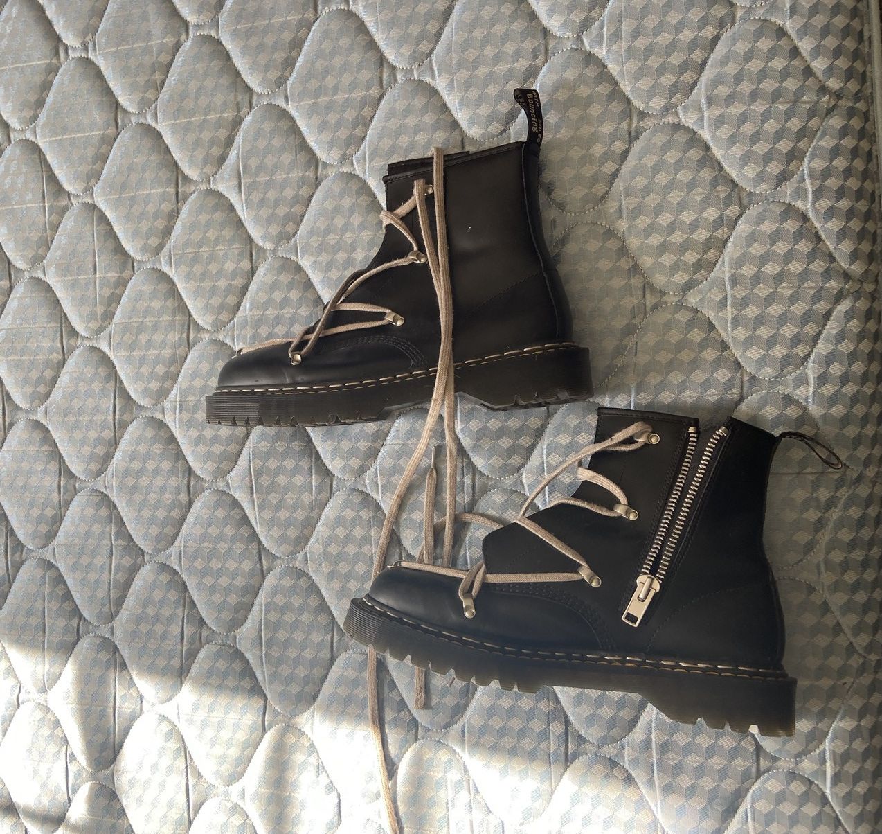 image of Dr Martens x Rick Owens Doc Martens Pentagram Shoes in Black, Men's (Size 13)