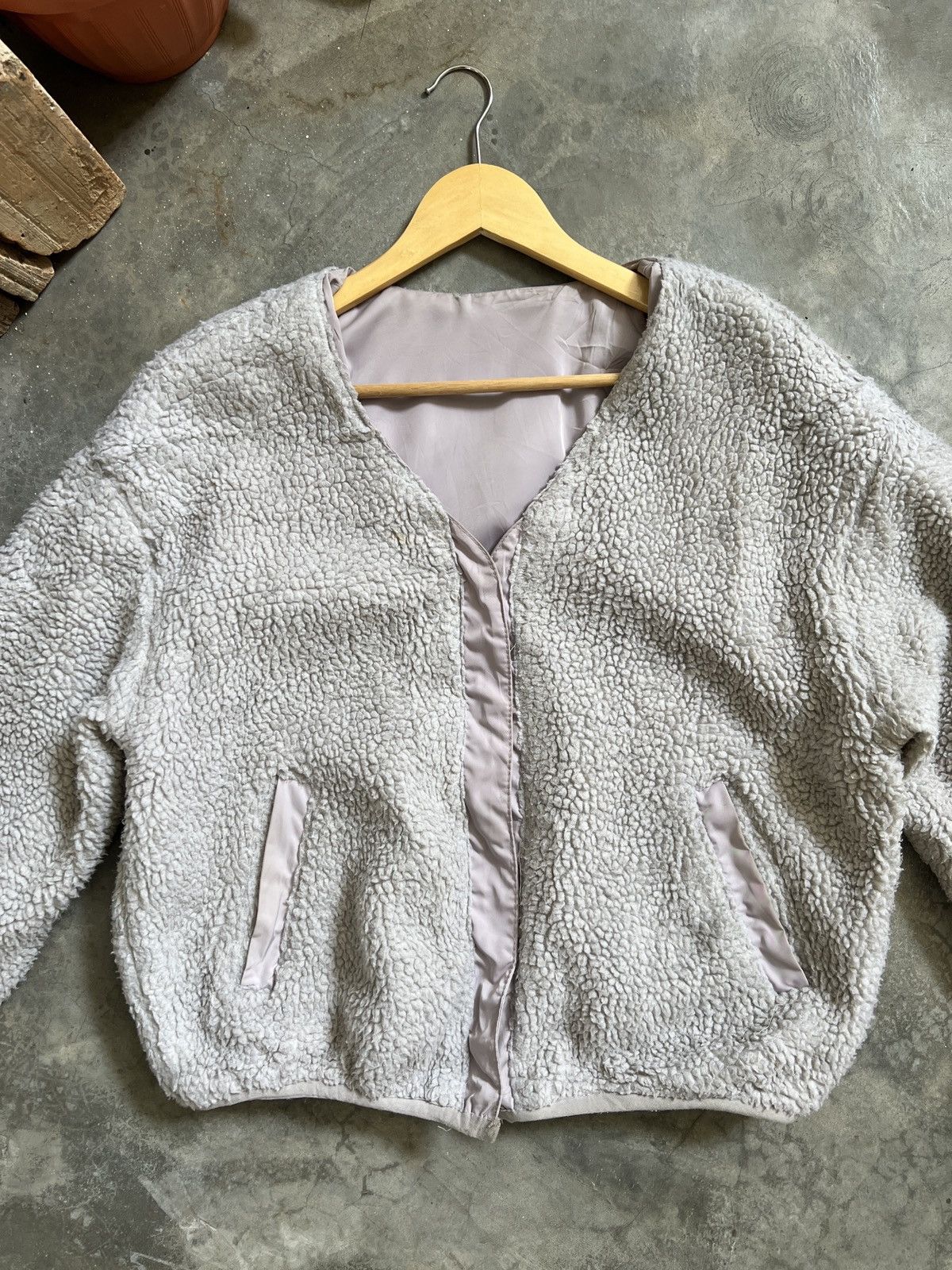Vintage Vintage 🖤 Deep Pile Sherpa Riversible Cardigan Size US M / EU 48-50 / 2 - 6 Thumbnail