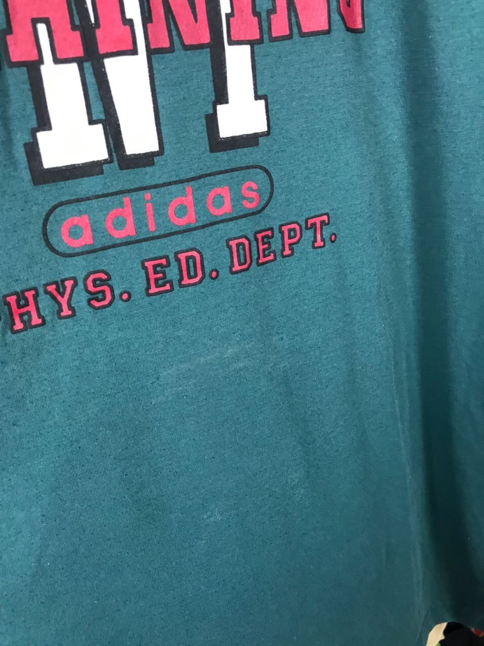 Adidas Adidas vintage turquoise tee Size US XL / EU 56 / 4 - 5 Thumbnail