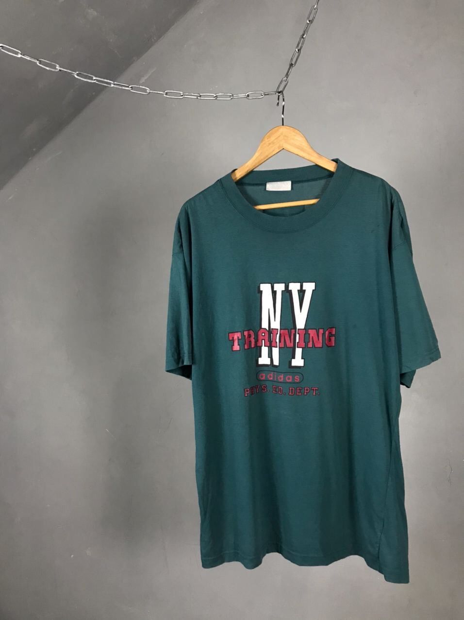 Adidas Adidas vintage turquoise tee Size US XL / EU 56 / 4 - 1 Thumbnail