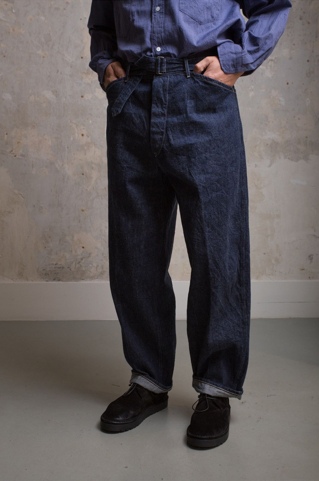 Japanese Brand 2020SS Comoli Belted Denim Pants Indigo 3 | Grailed