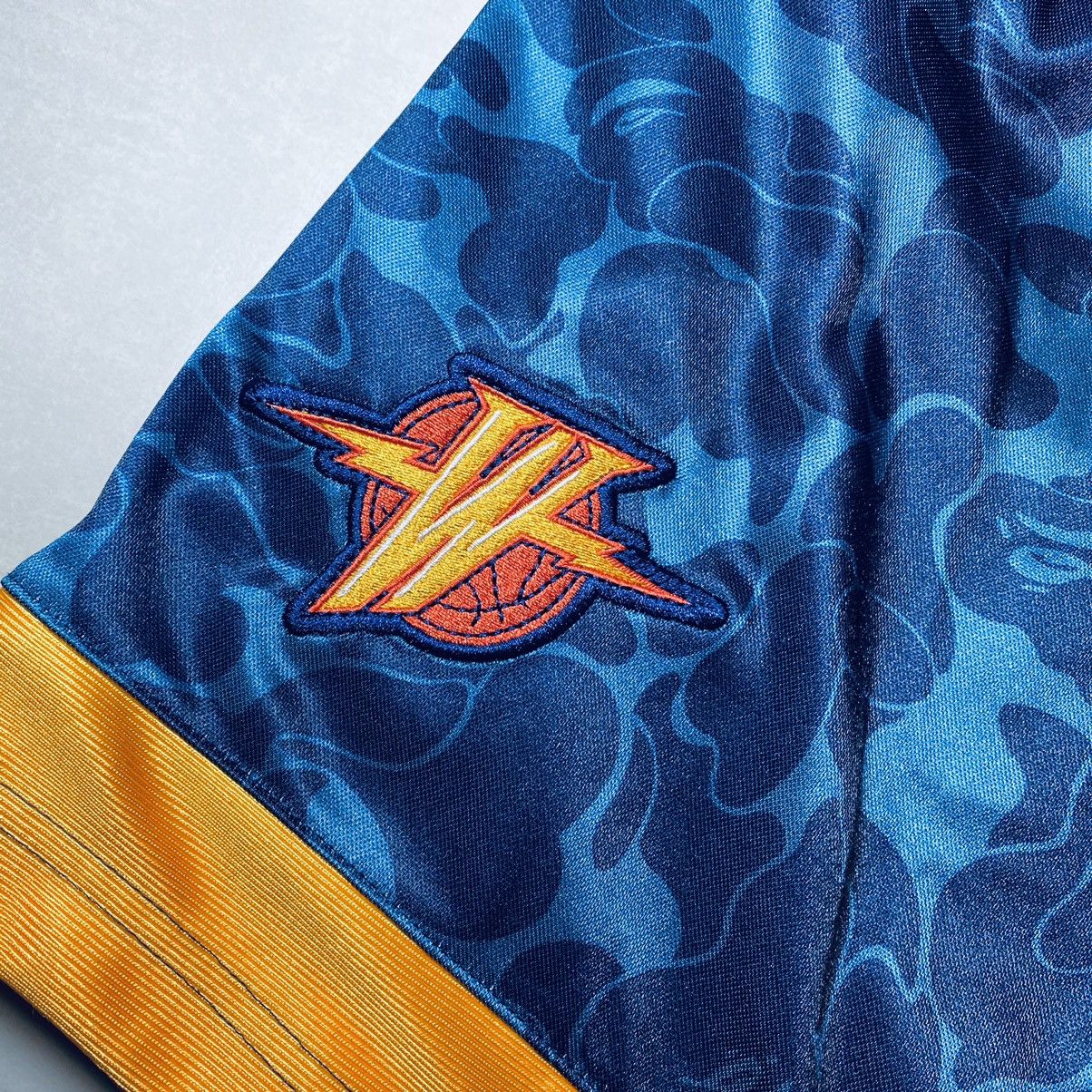 BAPE x Mitchell hot & Ness x NBA Golden State Warriors Basketball Shorts