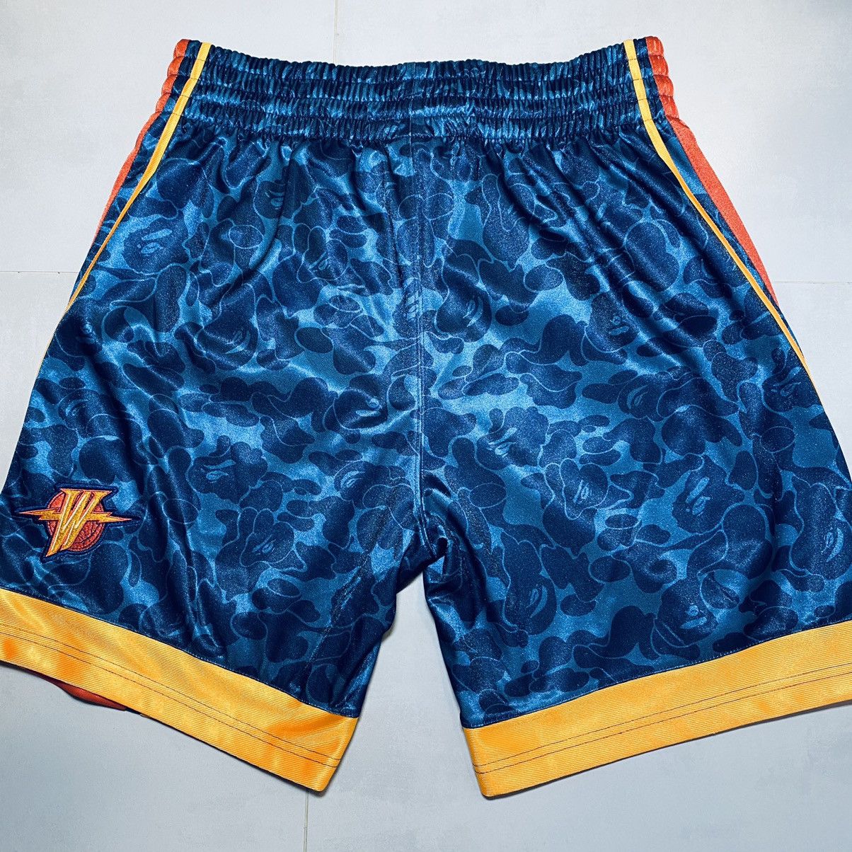 Bape x Mitchell Ness Golden State Warriors Shorts