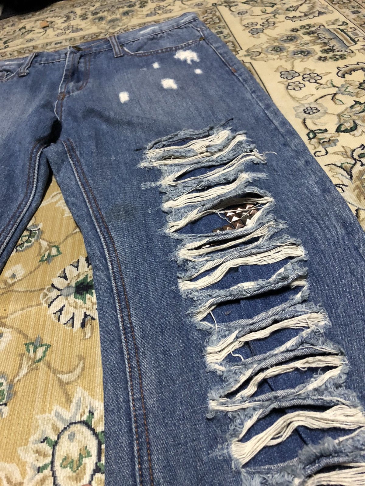 Other RIPPED⚡️⚡️STUDDED PLAY ME DISTRESSED DENIM Size US 34 / EU 50 - 6 Thumbnail