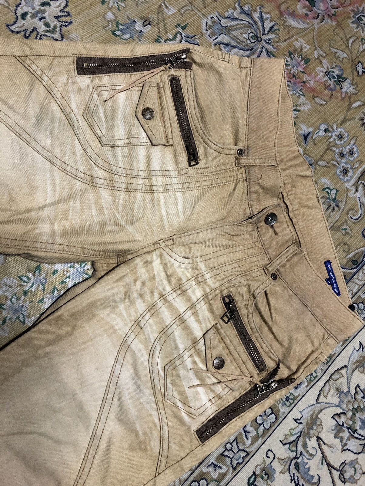 Japanese Brand FLARED⚡️⚡️SEMANTIC DESIGN ZIPPER MULTIPOCKET PANTS Size US 31 - 3 Thumbnail