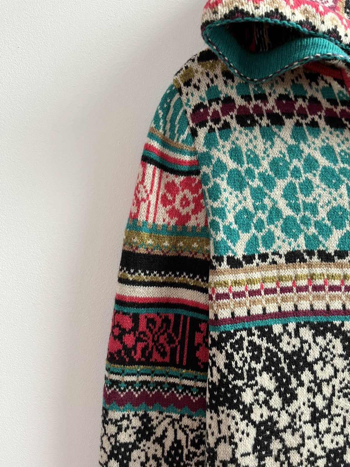 Other Vintage Y2K IVKO Floral Knit Cardigan Hoodie Size M / US 6-8 / IT 42-44 - 6 Thumbnail