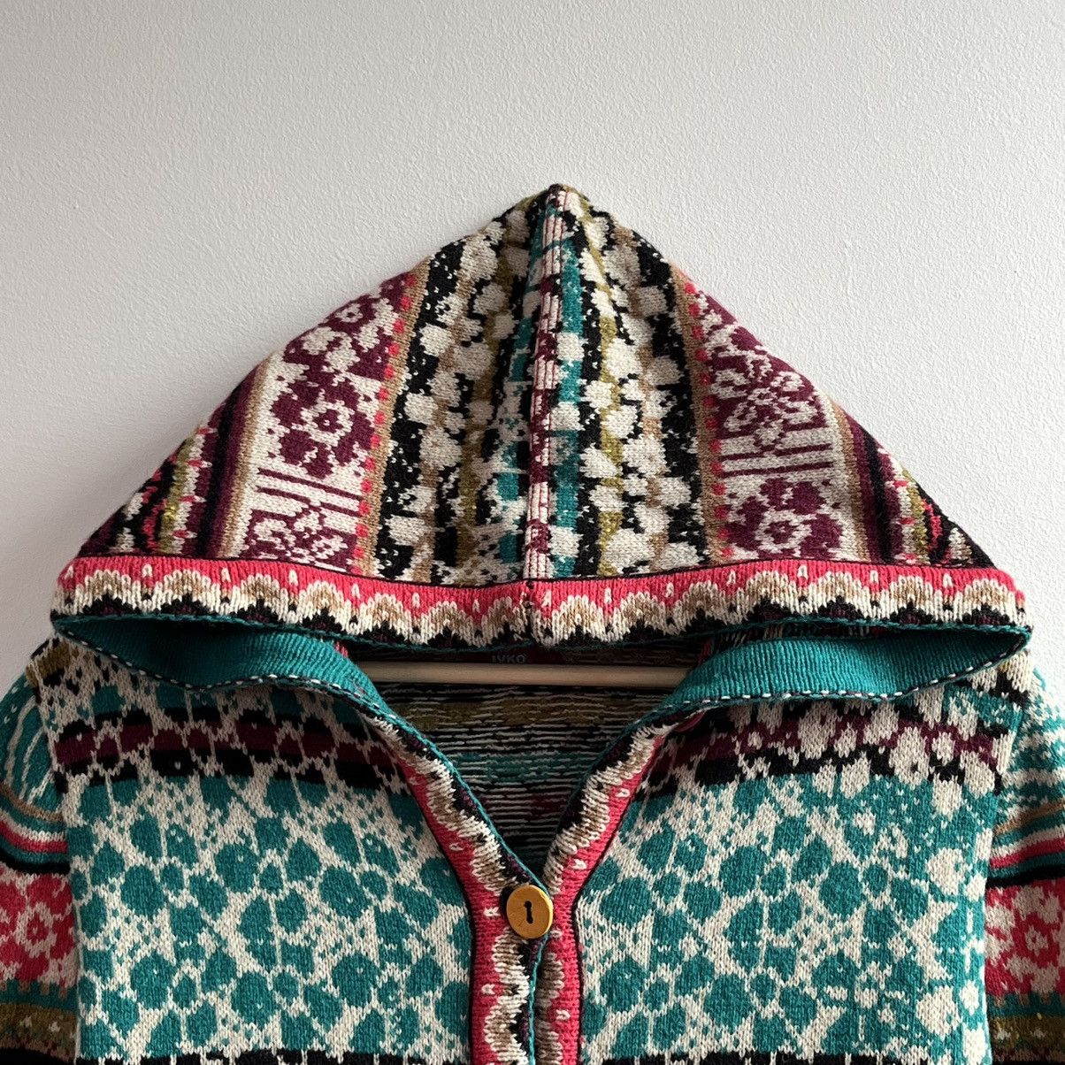 Other Vintage Y2K IVKO Floral Knit Cardigan Hoodie Size M / US 6-8 / IT 42-44 - 9 Thumbnail