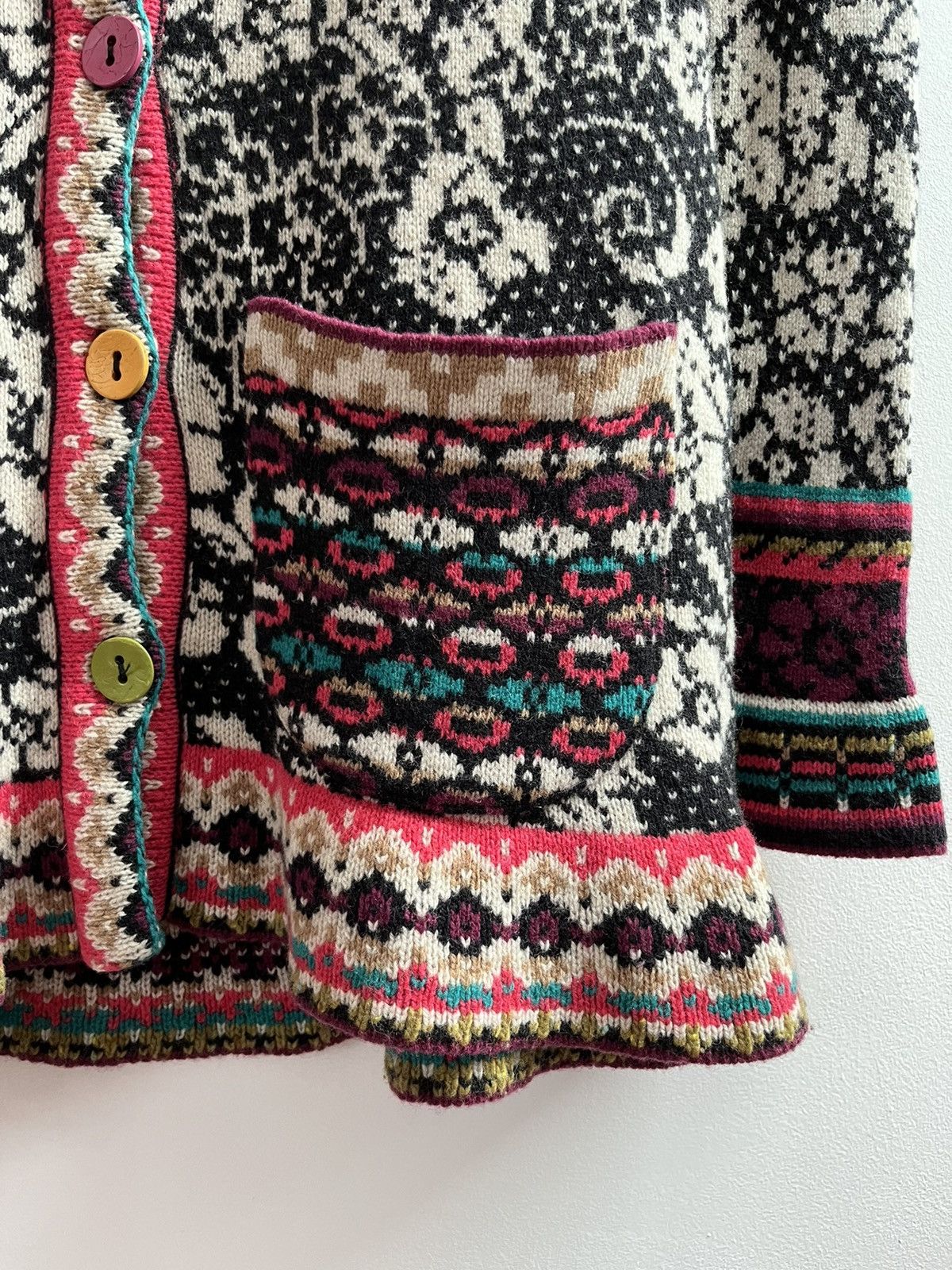 Other Vintage Y2K IVKO Floral Knit Cardigan Hoodie Size M / US 6-8 / IT 42-44 - 4 Thumbnail