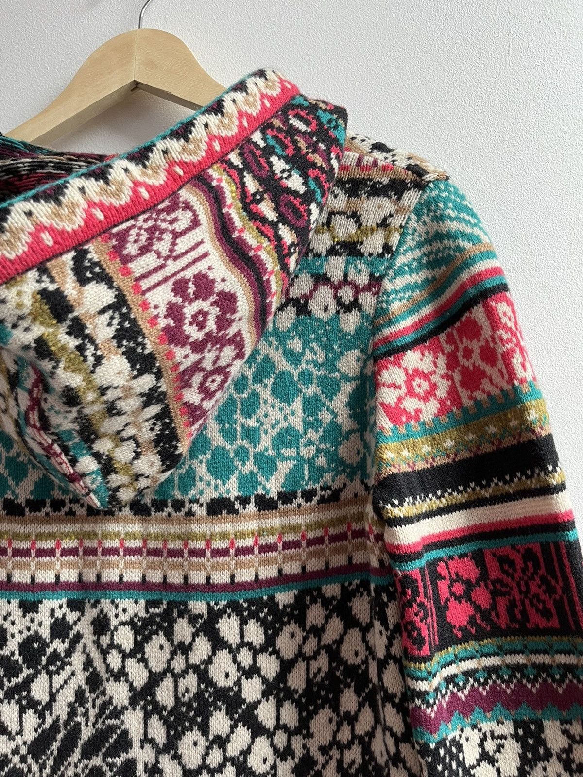 Other Vintage Y2K IVKO Floral Knit Cardigan Hoodie Size M / US 6-8 / IT 42-44 - 21 Thumbnail
