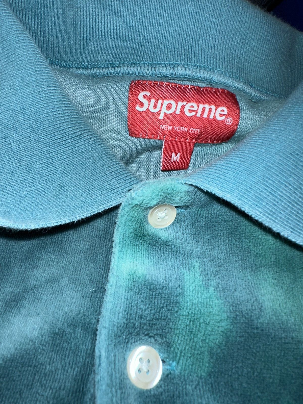 Supreme Supreme Bleached Velour L/S Polo | Grailed