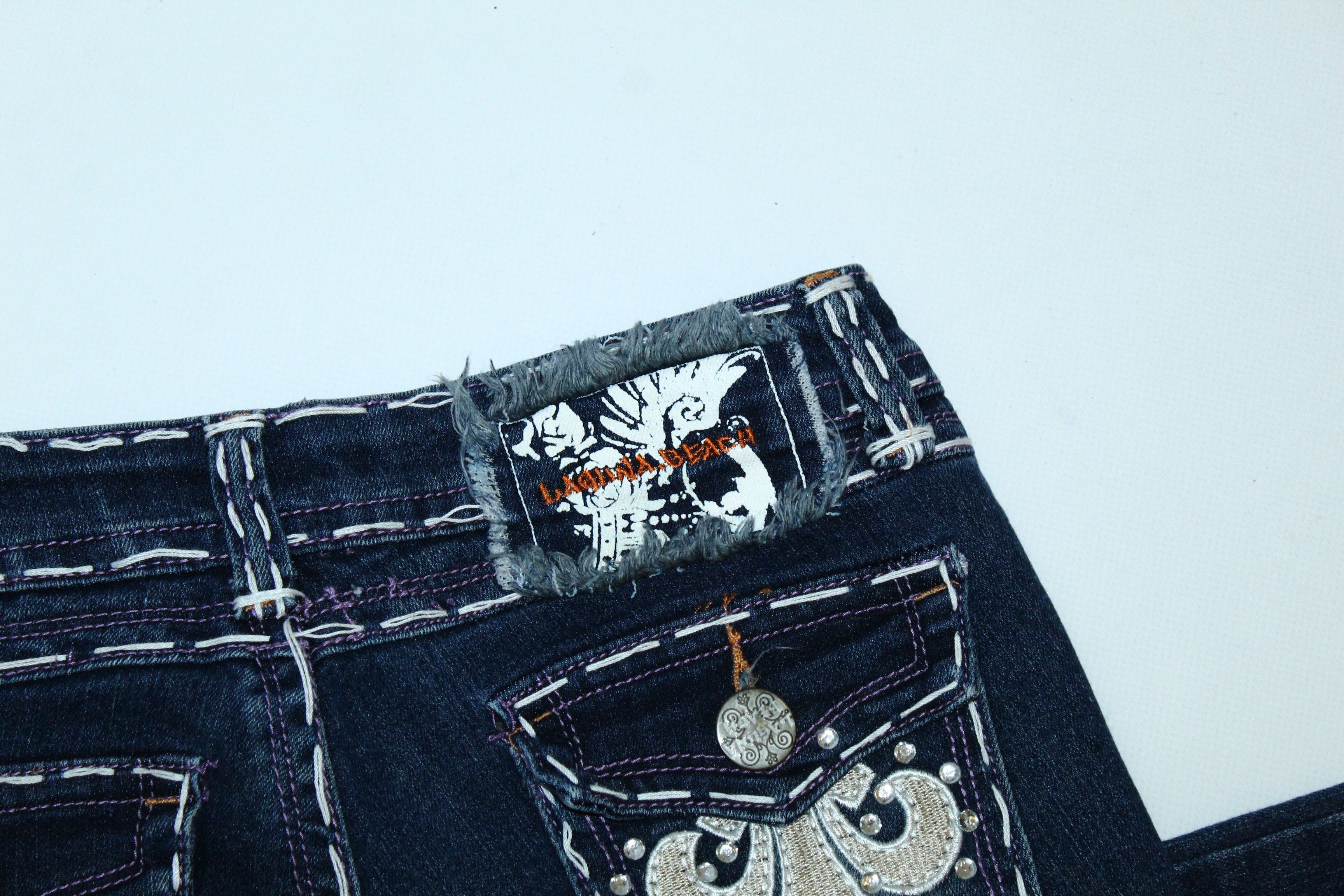 True Religion VTG Laguna Beach Jeans straight leg Distressed washed denim Size 27" / US 4 / IT 40 - 10 Thumbnail