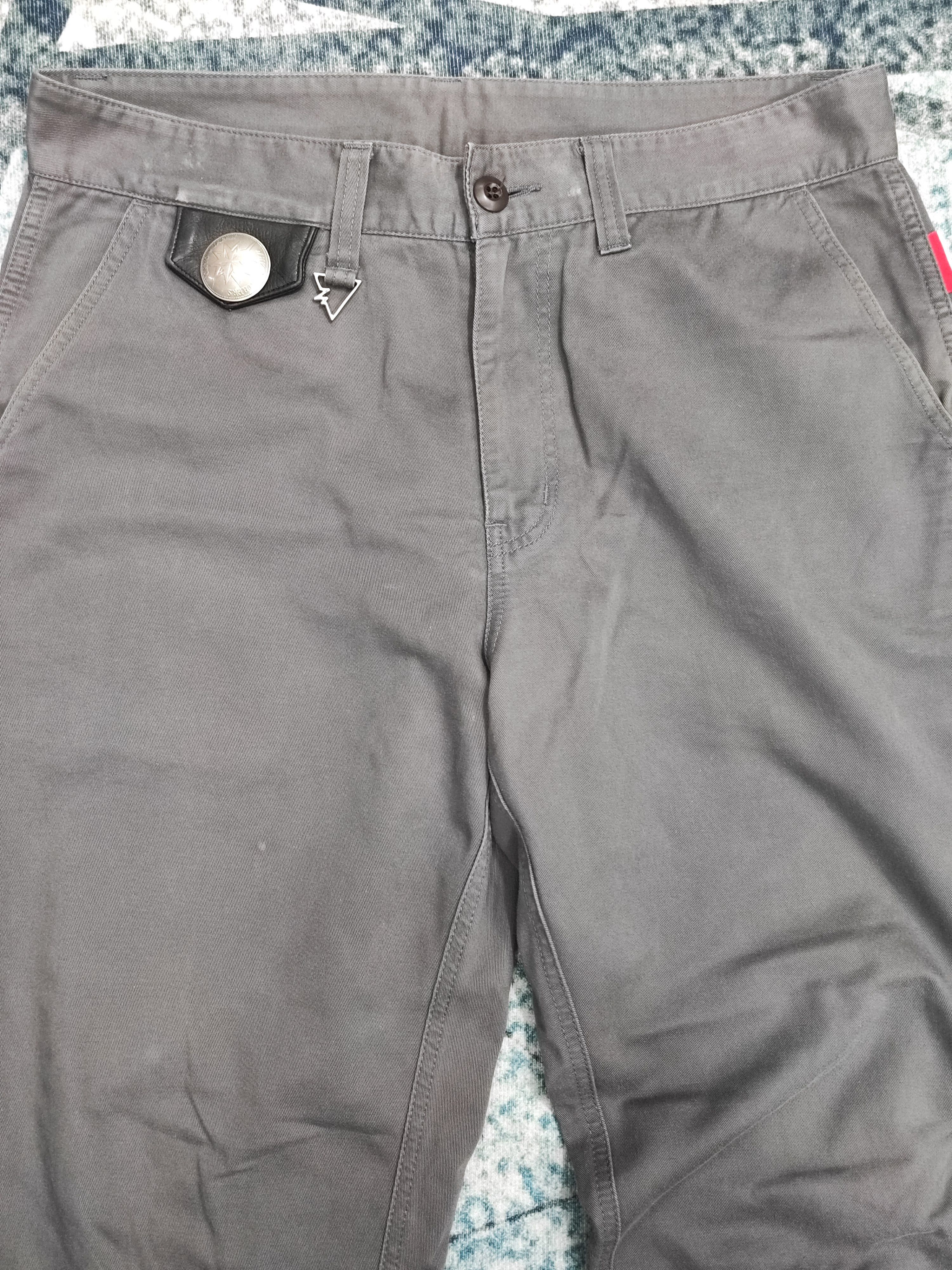 Whiz Limited Leather Buckle Back Pants