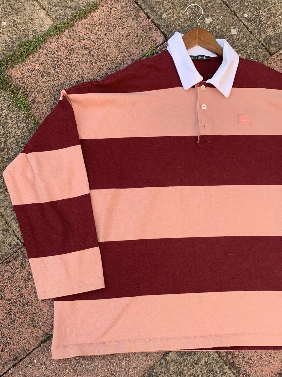 RARE GRAIL acne studios multi stripe button sweater