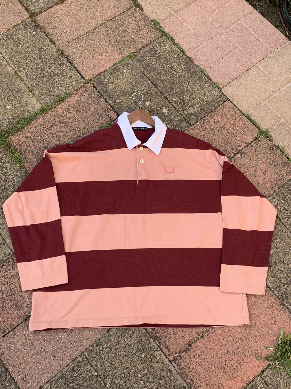 RARE GRAIL acne studios multi stripe button sweater