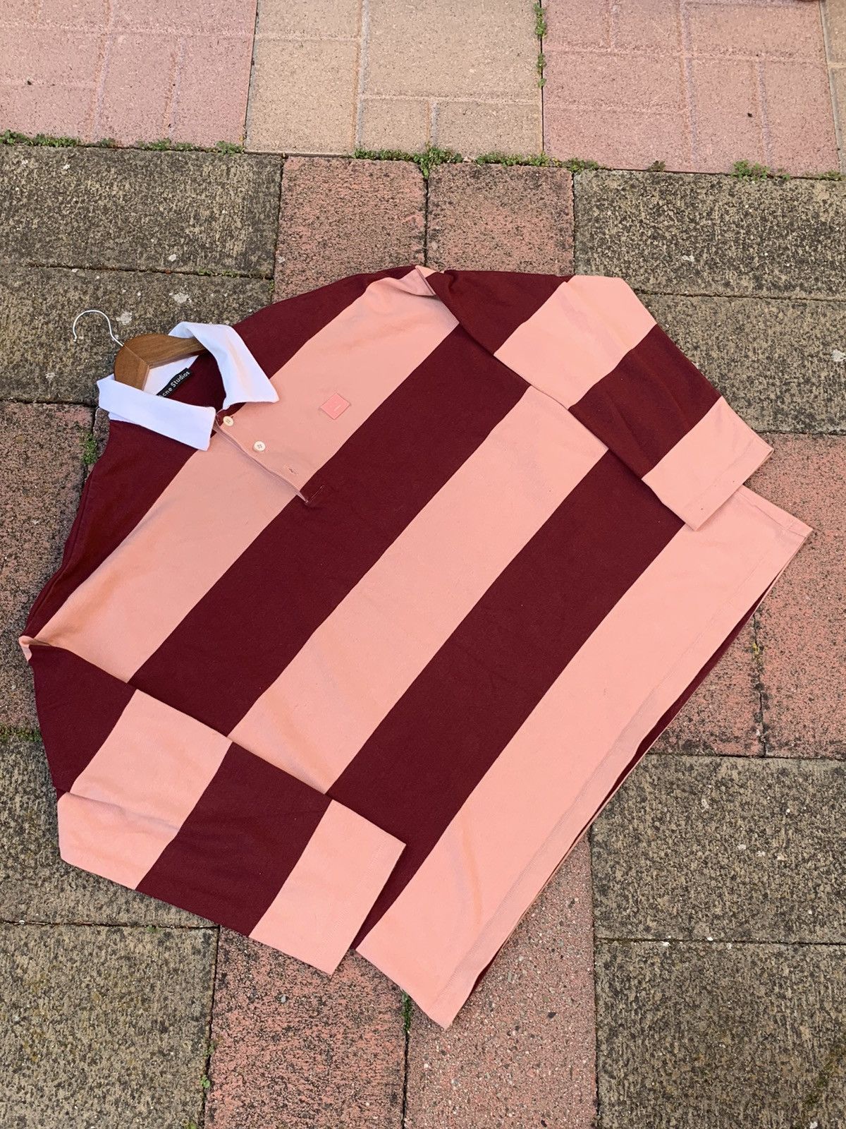 RARE GRAIL acne studios multi stripe button sweater