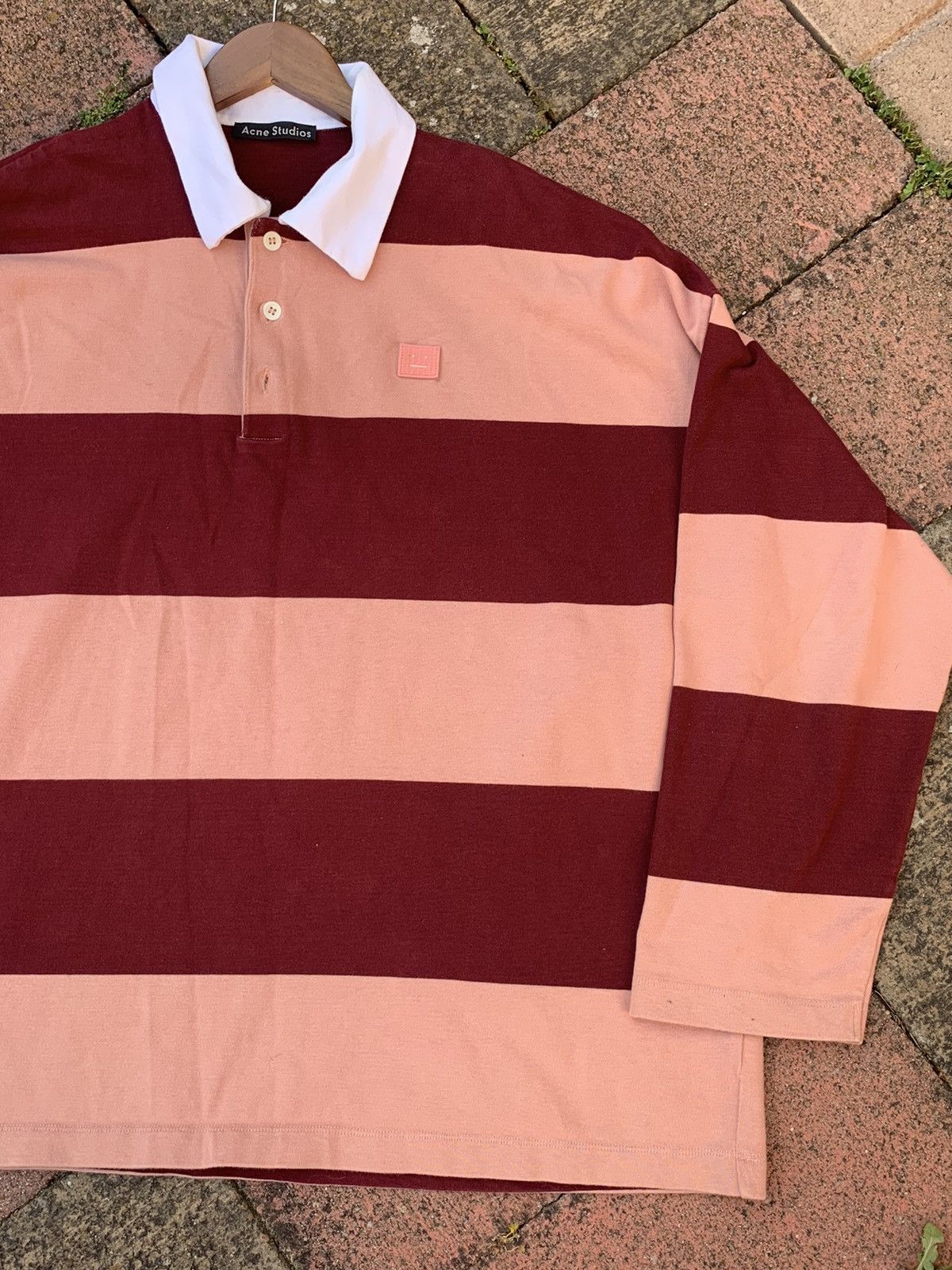 RARE GRAIL acne studios multi stripe button sweater