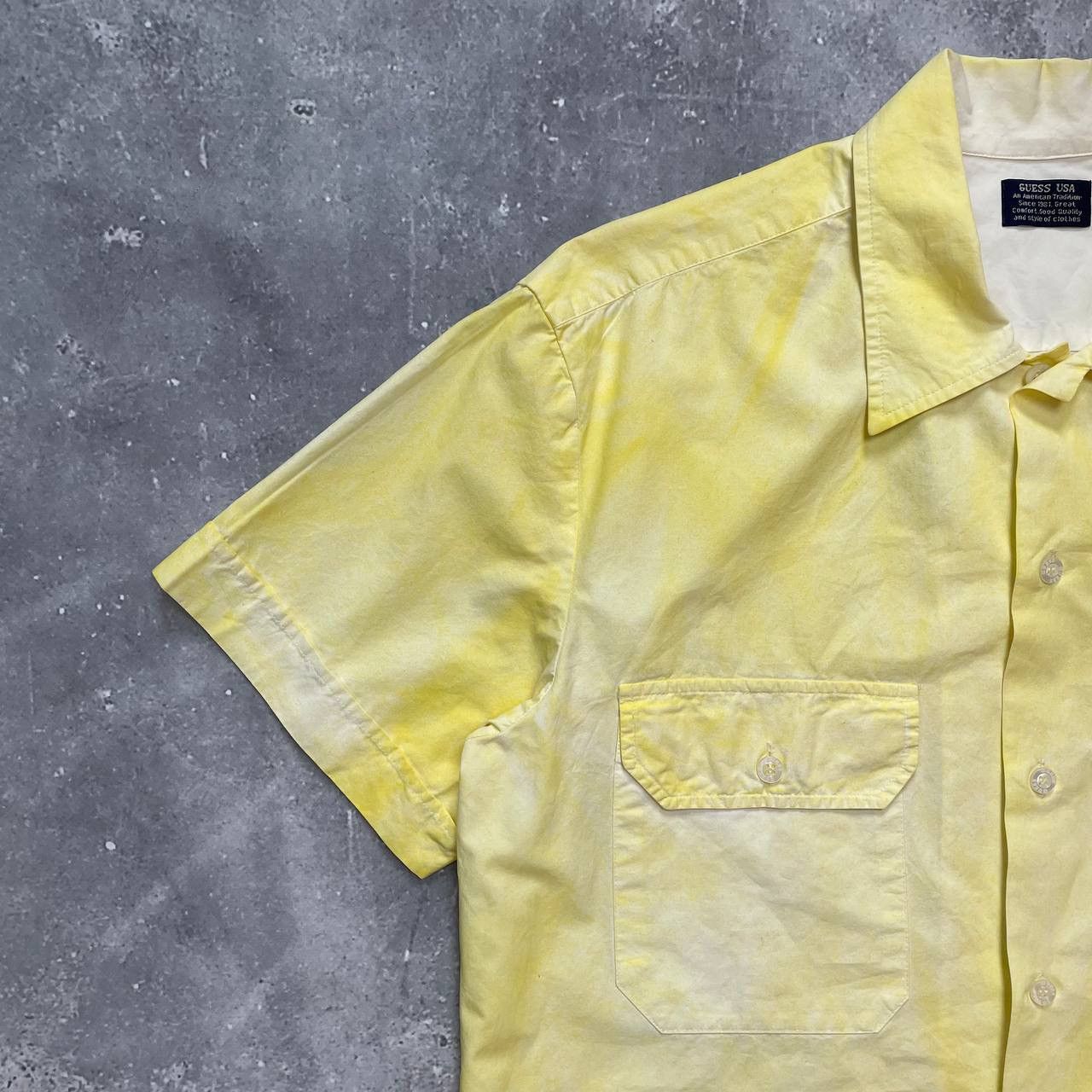Guess Vintage Guess USA Garment Dyed Button Up Shirt Yellow Size M Size US M / EU 48-50 / 2 - 8 Thumbnail