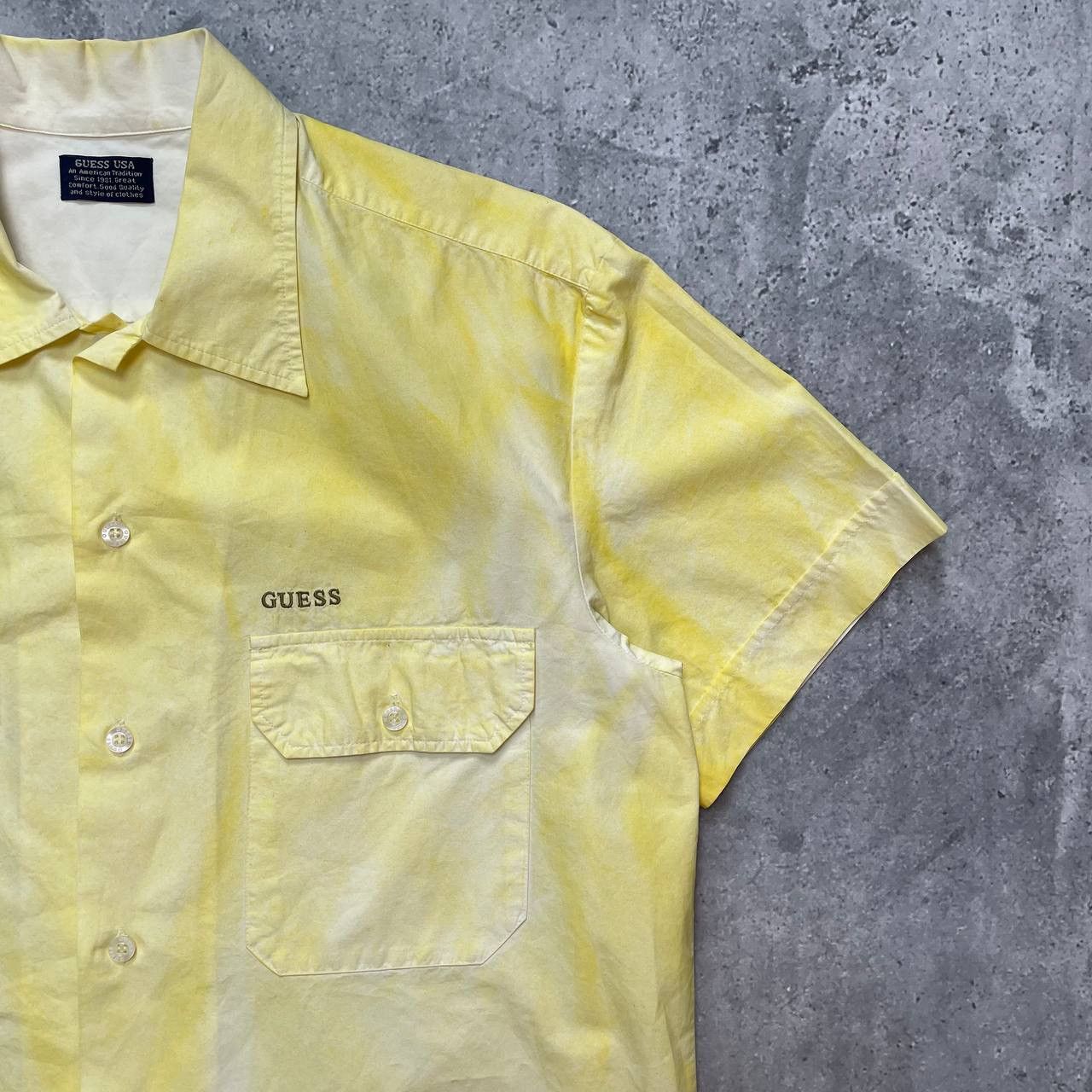 Guess Vintage Guess USA Garment Dyed Button Up Shirt Yellow Size M Size US M / EU 48-50 / 2 - 12 Thumbnail