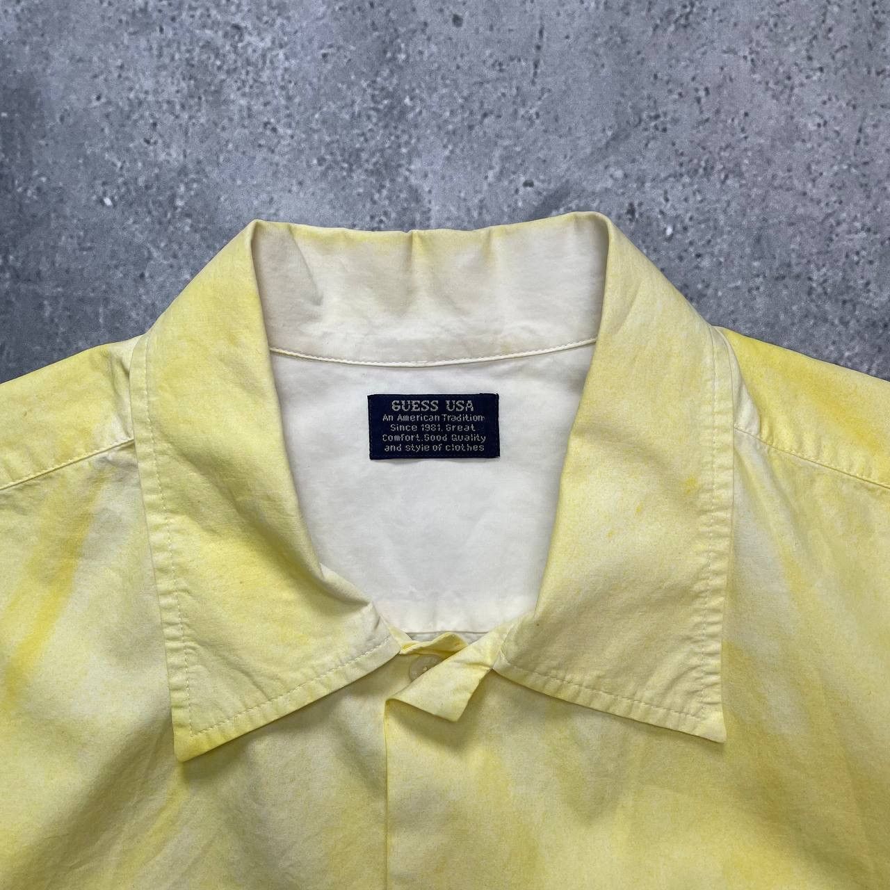 Guess Vintage Guess USA Garment Dyed Button Up Shirt Yellow Size M Size US M / EU 48-50 / 2 - 3 Thumbnail