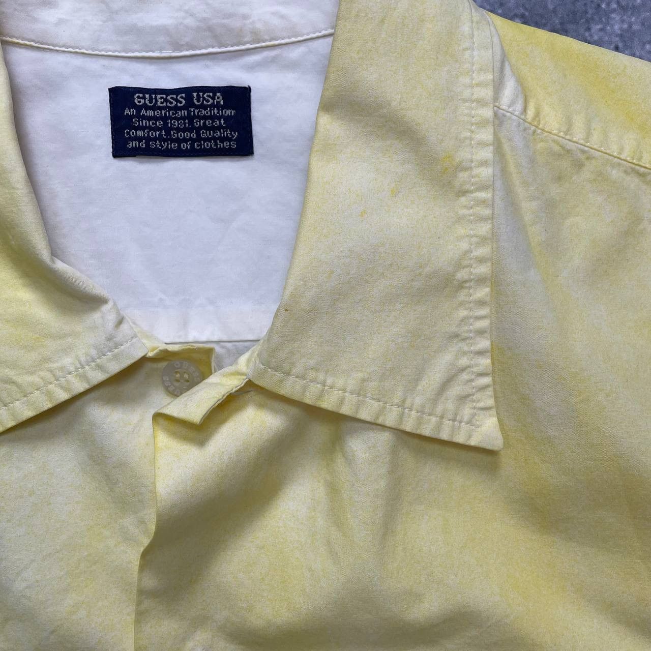 Guess Vintage Guess USA Garment Dyed Button Up Shirt Yellow Size M Size US M / EU 48-50 / 2 - 14 Thumbnail