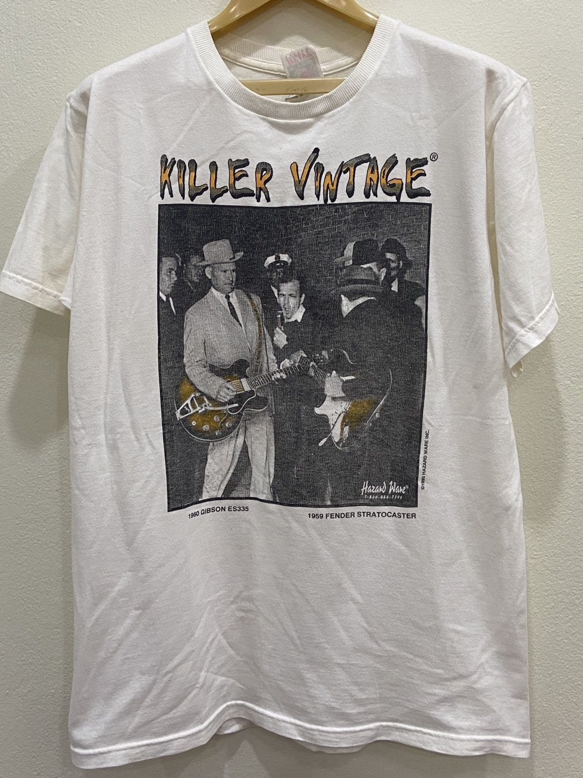 🔥🌎Free ship🌍🔥Vintage 90s KILLER VINTAGE Gibson Fender Tshirt