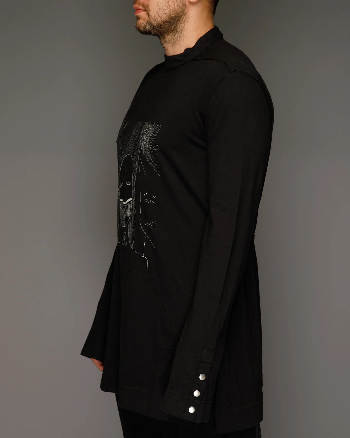 Rick Owens Drkshdw BNWT Black Toothface Print Long Sleeve T-Shirt Size US L / EU 52-54 / 3 - 5 Thumbnail