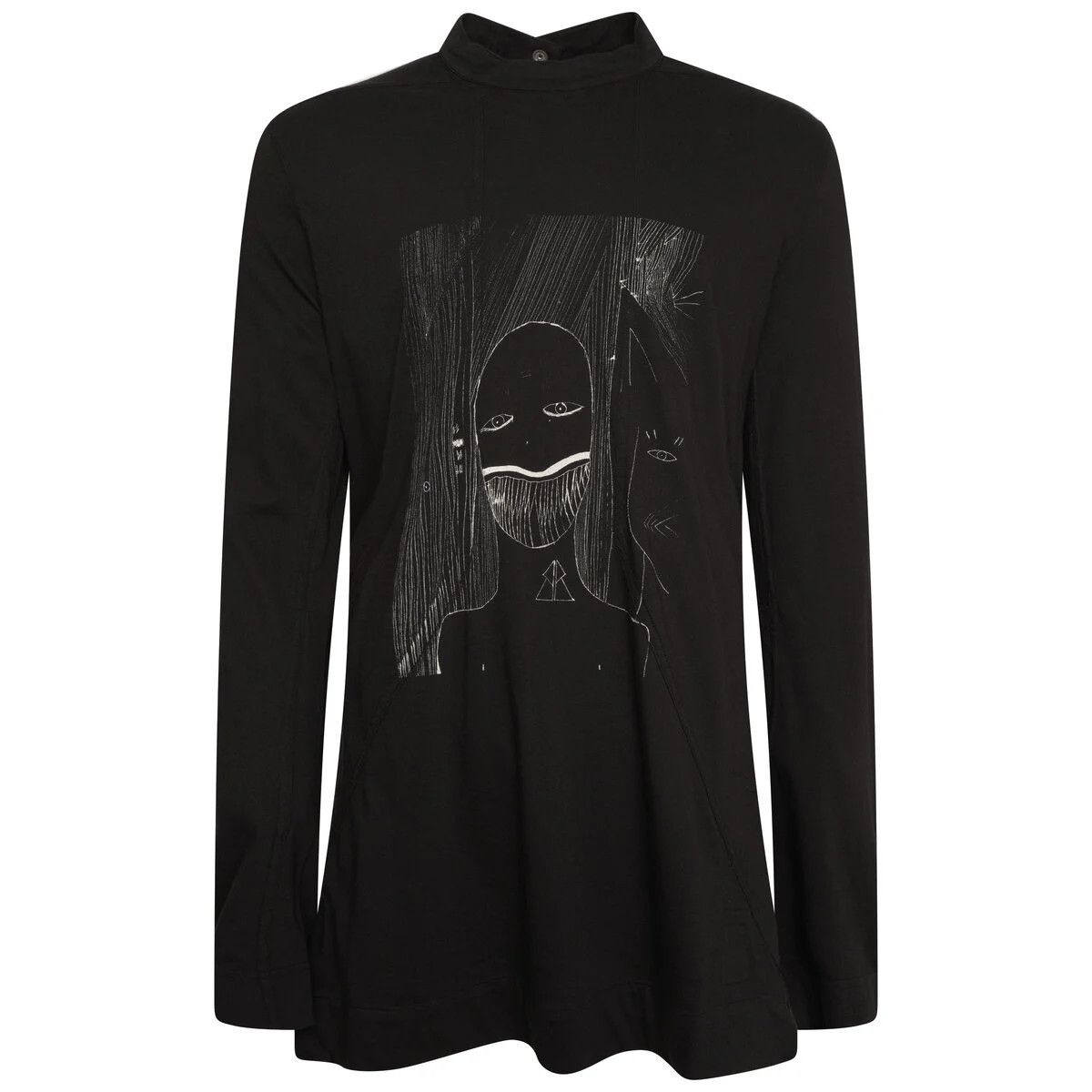 Rick Owens Drkshdw BNWT Black Toothface Print Long Sleeve T-Shirt Size US L / EU 52-54 / 3 - 9 Thumbnail