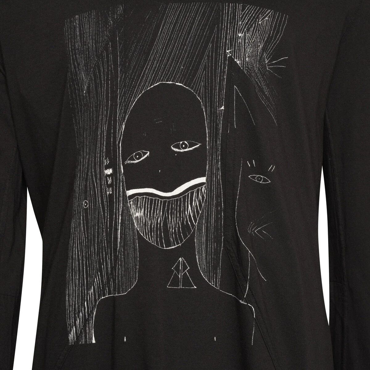 Rick Owens Drkshdw BNWT Black Toothface Print Long Sleeve T-Shirt Size US L / EU 52-54 / 3 - 10 Thumbnail