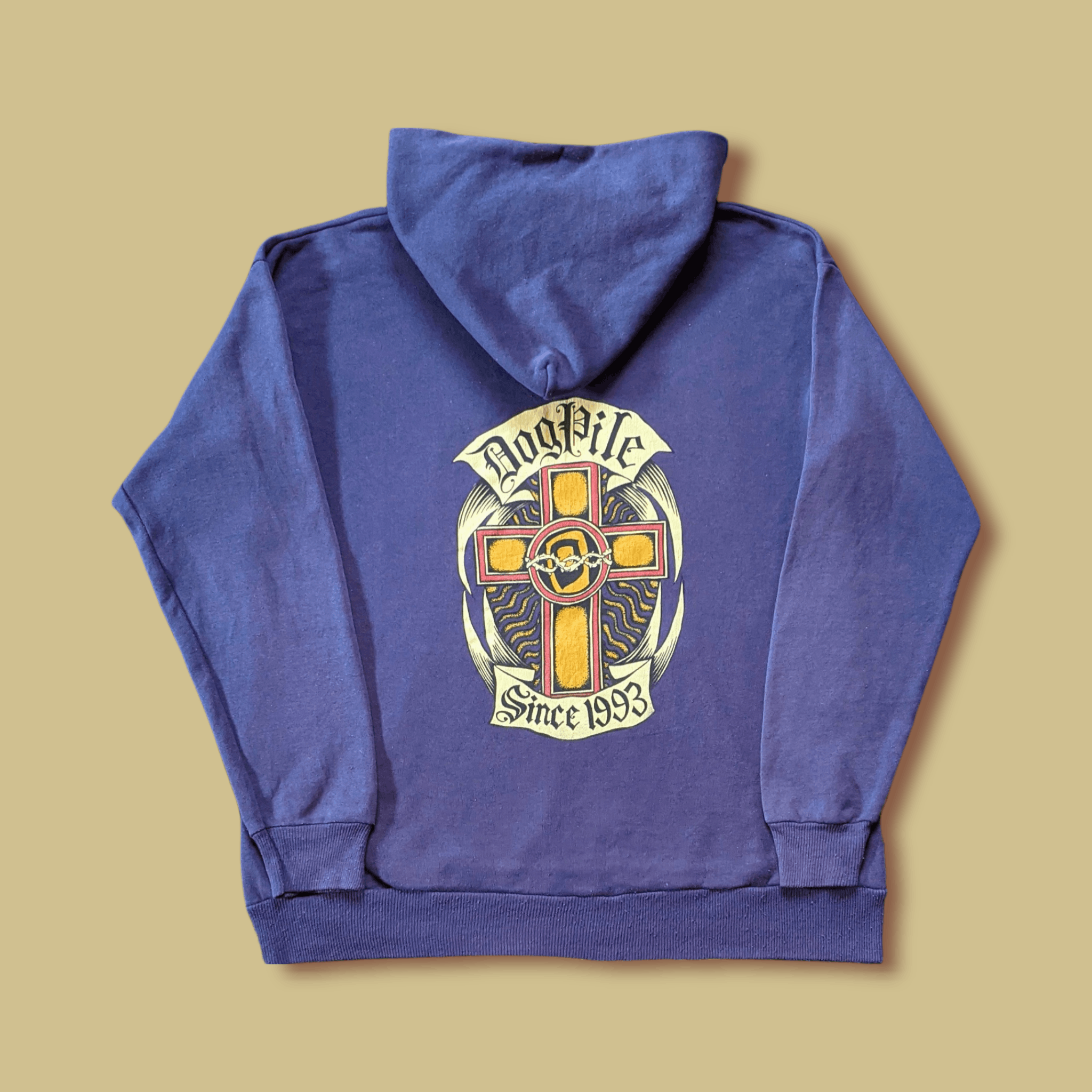Powell Peralta × Santa Cruz Skateboards × Vintage Vintage 90s Dog Pile Skateboard Cross Logo Pullover Hoodie Size US M / EU 48-50 / 2 - 1 Thumbnail