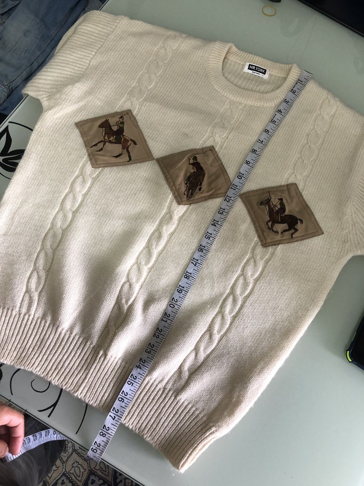 Japanese Brand Vintage Mr. York Patches Polo Knit Sweater Size US L / EU 52-54 / 3 - 19 Thumbnail