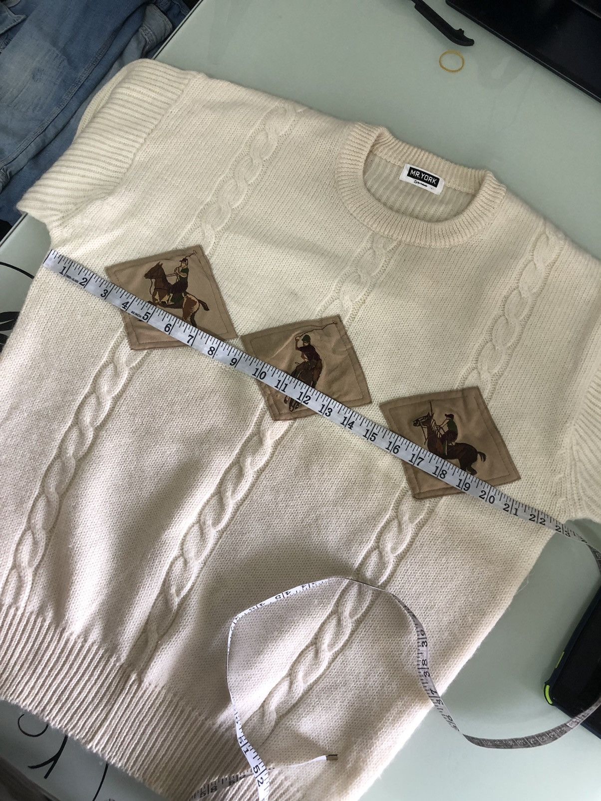 Japanese Brand Vintage Mr. York Patches Polo Knit Sweater Size US L / EU 52-54 / 3 - 18 Thumbnail