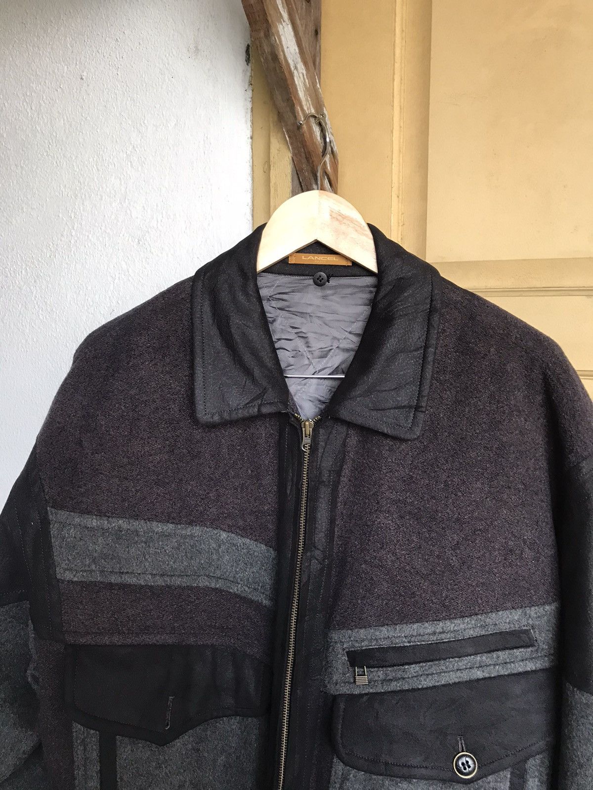 Lancel Vintage 90s Lancel Paris Wool Bomber Jacket Size US L / EU 52-54 / 3 - 12 Thumbnail