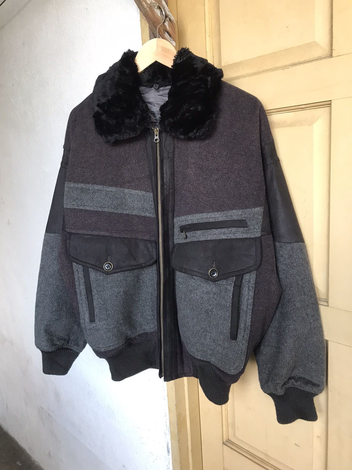 Lancel Vintage 90s Lancel Paris Wool Bomber Jacket Size US L / EU 52-54 / 3 - 5 Thumbnail