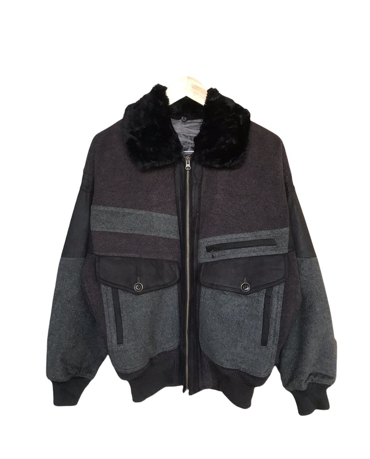 Lancel Vintage 90s Lancel Paris Wool Bomber Jacket Size US L / EU 52-54 / 3 - 1 Thumbnail