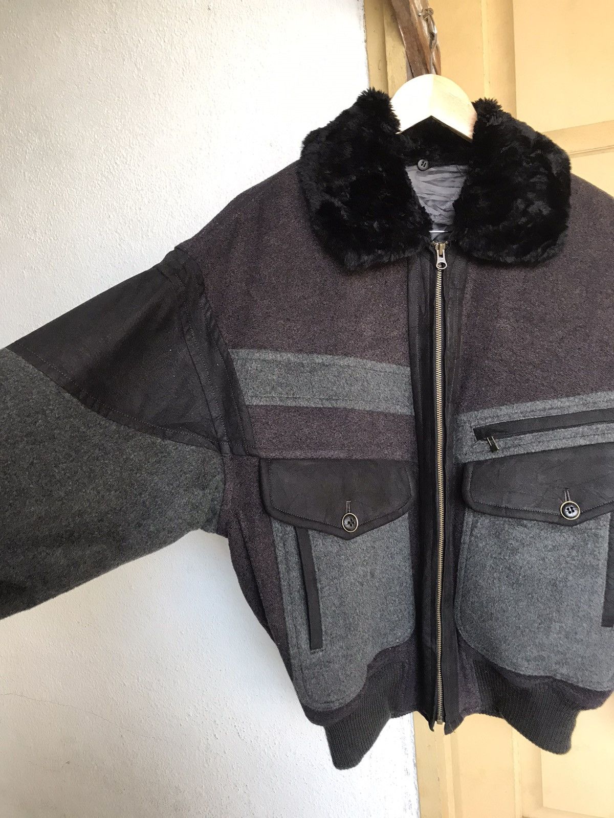 Lancel Vintage 90s Lancel Paris Wool Bomber Jacket Size US L / EU 52-54 / 3 - 6 Thumbnail