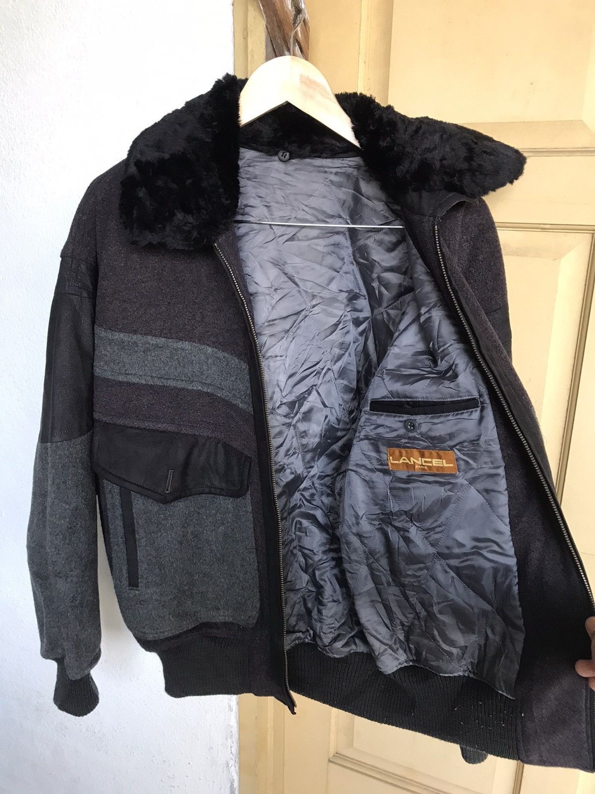Lancel Vintage 90s Lancel Paris Wool Bomber Jacket Size US L / EU 52-54 / 3 - 14 Thumbnail